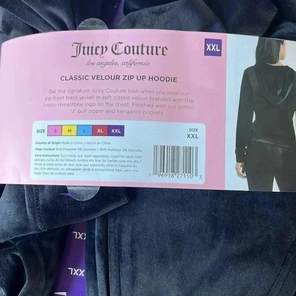 🔥NWT Women’s Juicy Couture Velour Hoodie XXL - Picture 4 of 6